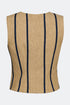 V NECK GOLD BUTTON DETAILS CROP VEST - Barrus London