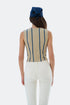 V NECK GOLD BUTTON DETAILS CROP VEST - Barrus London