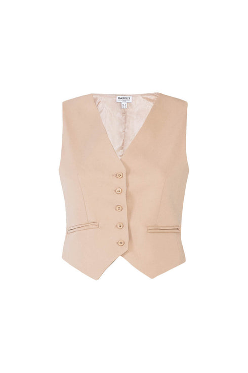 Camel V-Neck Vest