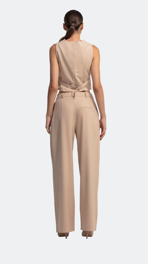 Camel V-Neck Vest