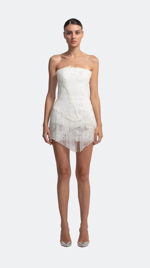 Hidden Lace Strapless Mini Dress