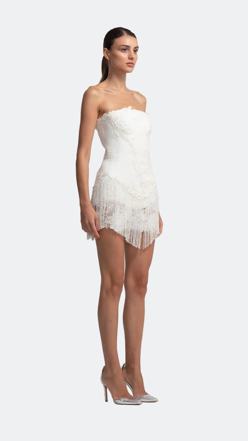 Hidden Lace Strapless Mini Dress