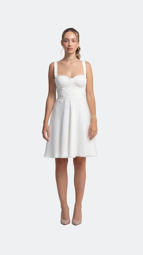 French Lace Detailed Elegant Dress