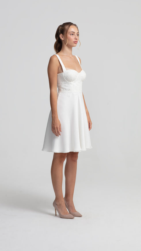 French Lace Detailed Elegant Dress