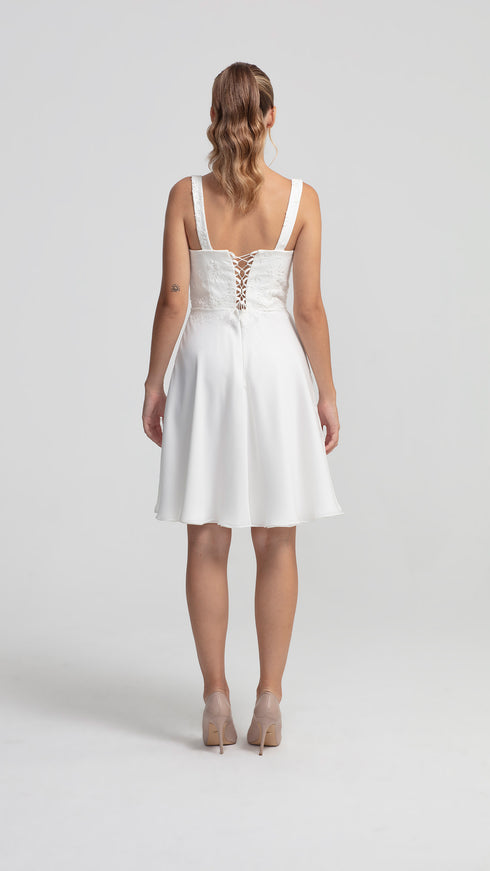 French Lace Detailed Elegant Dress