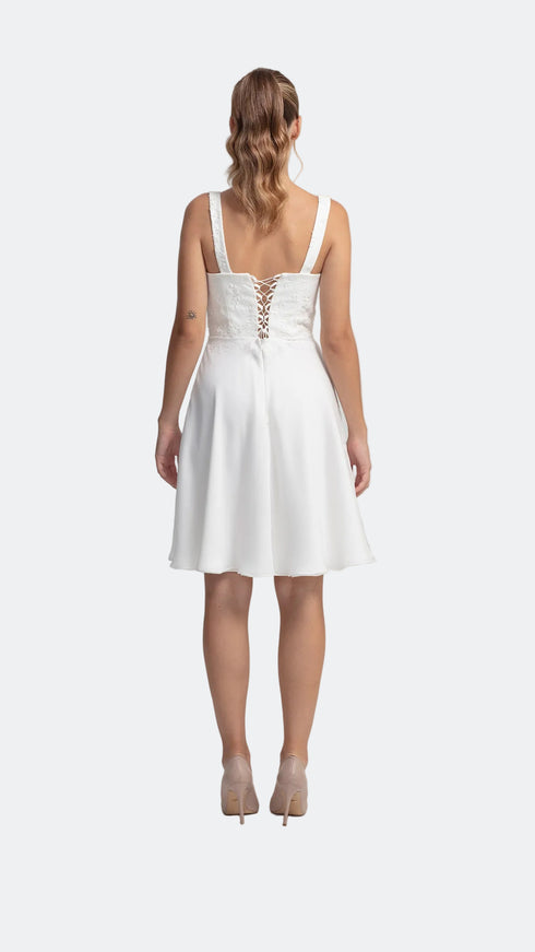 French Lace Detailed Elegant Dress