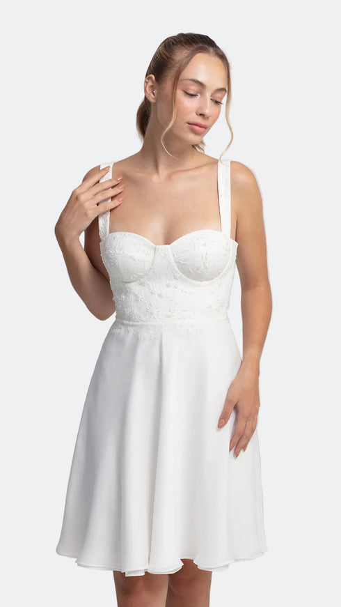 French Lace Detailed Elegant Dress