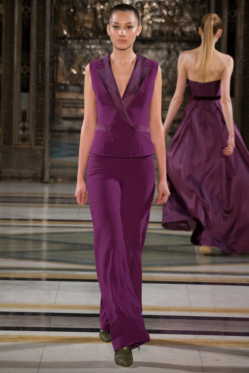 VEST WITH COLLAR AND POCKET DETAIL - Barrus London