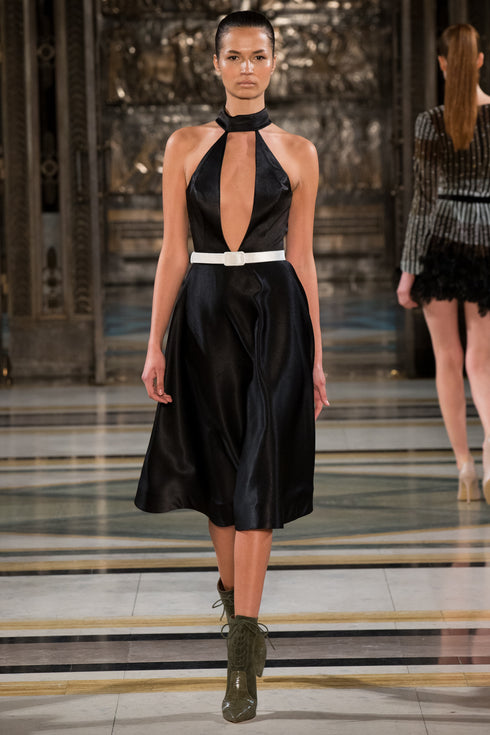 HALTER TOP LOW-CUT, MIDI DRESS - Barrus London