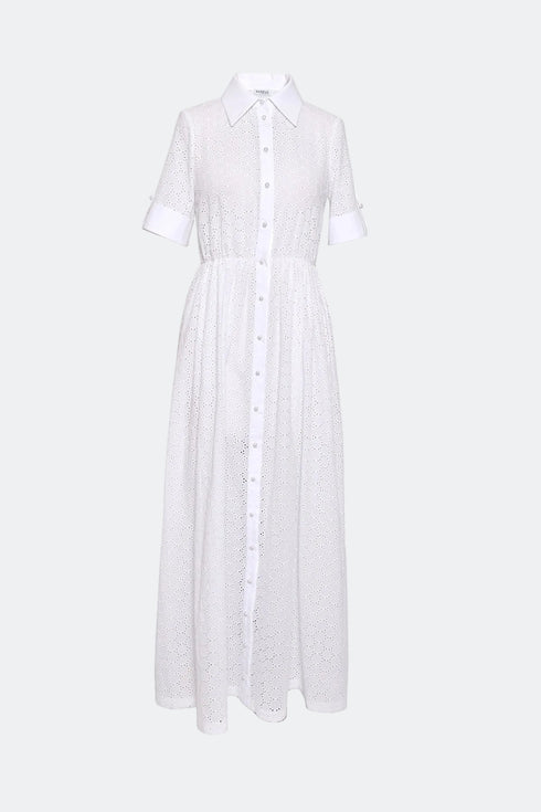 SHIRT DRESS WITH PEARL BUTTON DETAIL - Barrus London