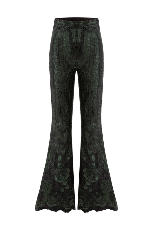 High Waist Sequin Trousers