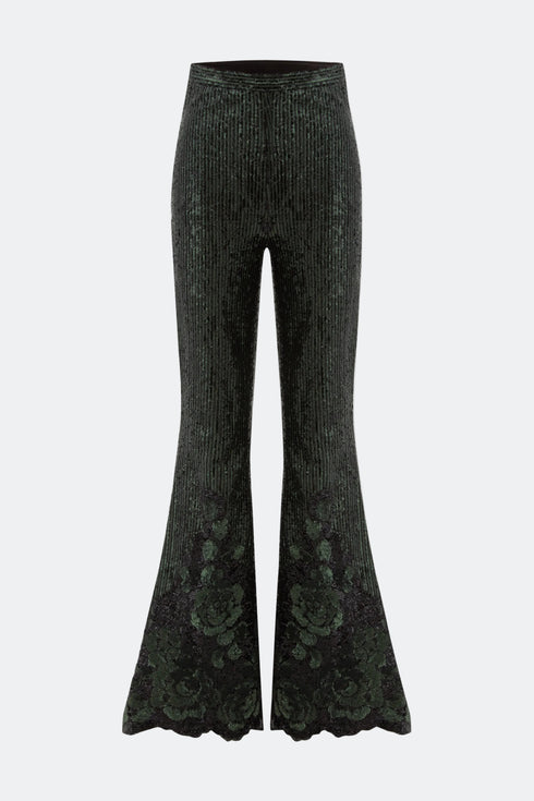 High Waist Sequin Trousers