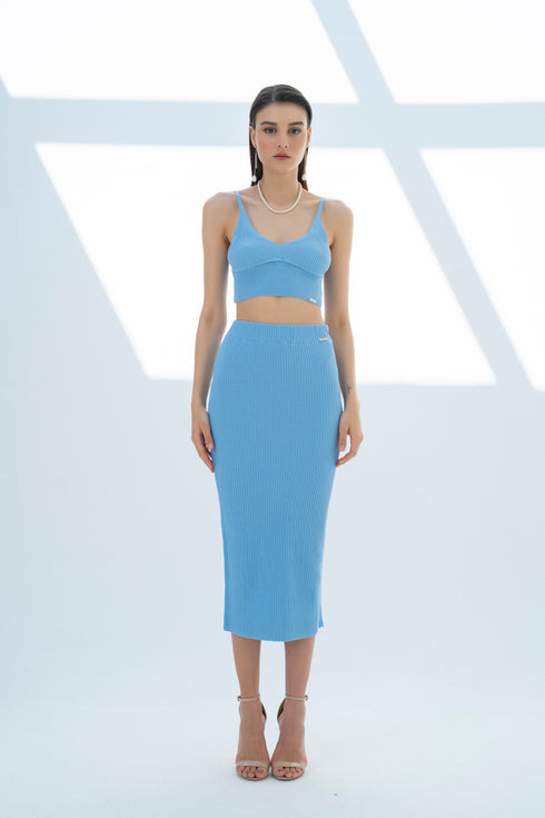 V NECK CROP TOP - Barrus London