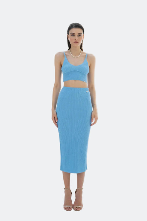 V NECK CROP TOP - Barrus London