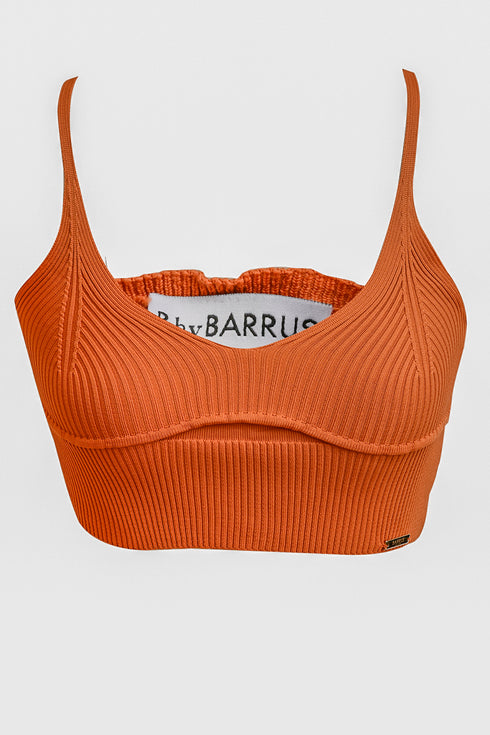 V NECK CROP TOP - Barrus London
