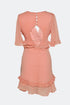 V NECK, MINI DRESS WITH RUFFLE DETAILED - Barrus London