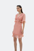 V NECK, MINI DRESS WITH RUFFLE DETAILED - Barrus London