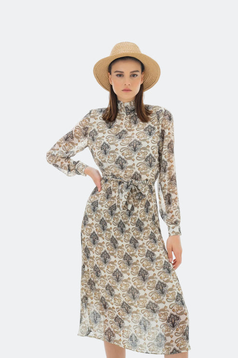 PLEATED SKIRT, LONG SLEEVES SHIRT DRESS - Barrus London