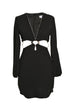 SIDE WAIST CUTOUTS OPEN BACK MINI DRESS - Barrus London