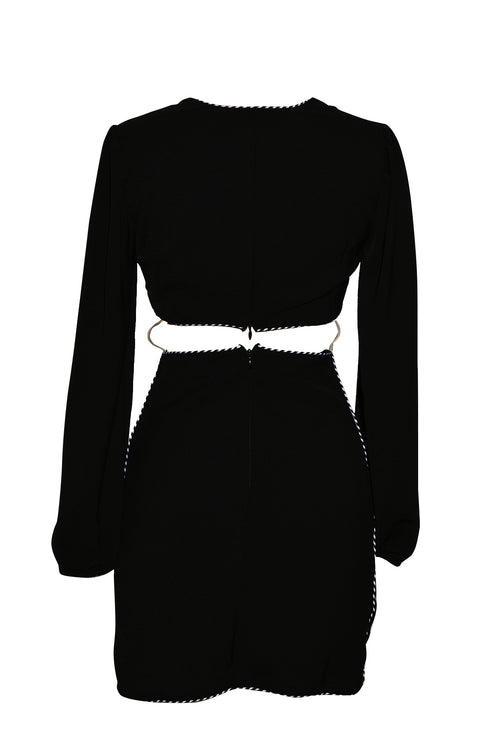 SIDE WAIST CUTOUTS OPEN BACK MINI DRESS - Barrus London