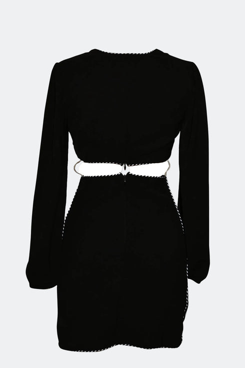 SIDE WAIST CUTOUTS OPEN BACK MINI DRESS - Barrus London