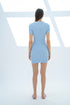 BLUE COLOR SHORT SLEEVES KNIT DRESS WITH COLLAR - Barrus London