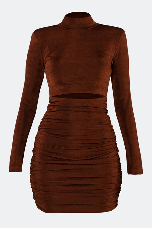 Long Sleeve Cut Out Mini Dress