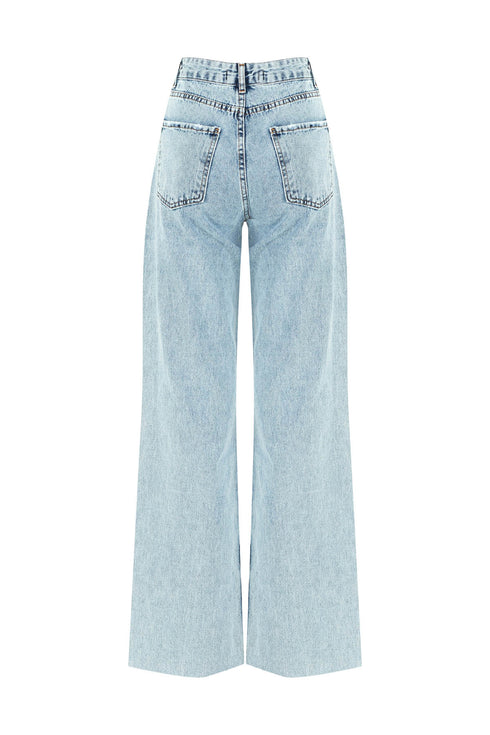 Light Blue Loose Straight Jeans