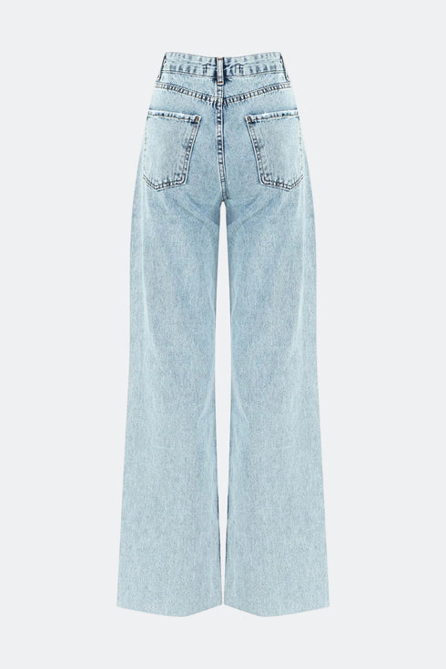 Light Blue Loose Straight Jeans
