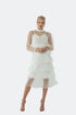 NEEDLEWORK DETAILED DRESS WITH A LAYERED SKIRT - Barrus London