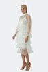 NEEDLEWORK DETAILED DRESS WITH A LAYERED SKIRT - Barrus London