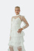 NEEDLEWORK DETAILED DRESS WITH A LAYERED SKIRT - Barrus London