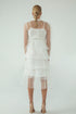 NEEDLEWORK DETAILED DRESS WITH A LAYERED SKIRT - Barrus London