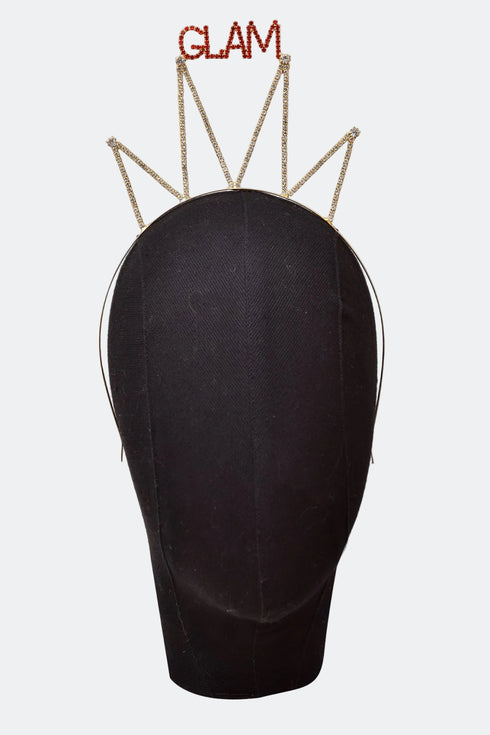 CROWN WITH GLAM WRITING AND STONES - Barrus London
