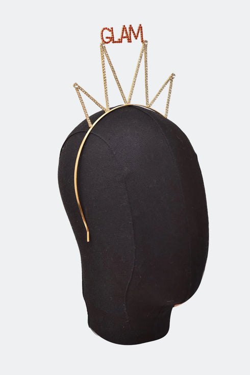 CROWN WITH GLAM WRITING AND STONES - Barrus London