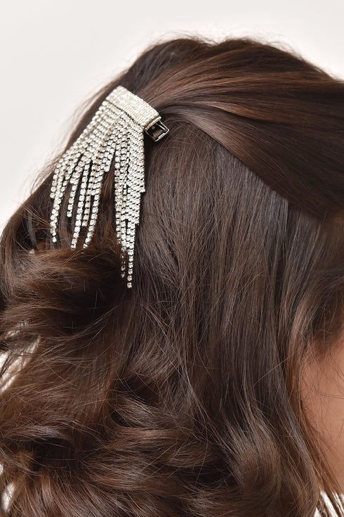 HAIR BUCKLE WITH BEAD FRINGES - Barrus London