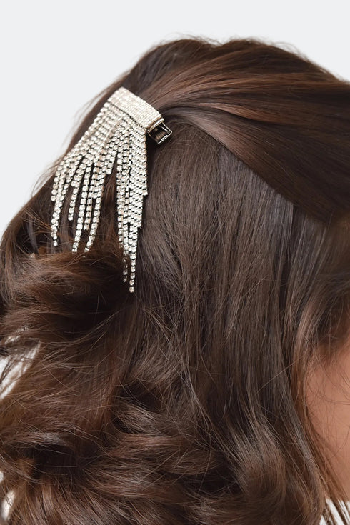 HAIR BUCKLE WITH BEAD FRINGES - Barrus London