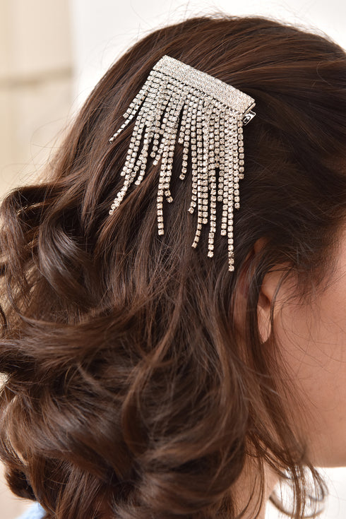 HAIR BUCKLE WITH BEAD FRINGES - Barrus London