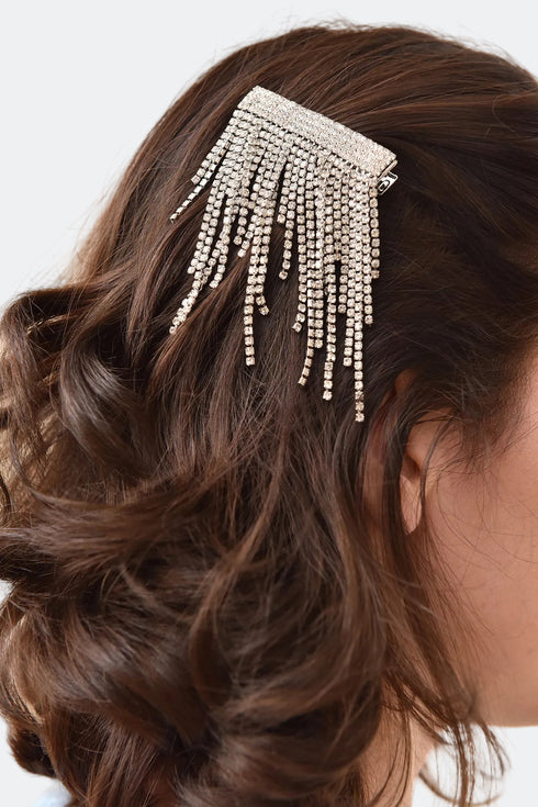 HAIR BUCKLE WITH BEAD FRINGES - Barrus London