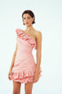 ONE SHOULDER MINI DRESS WITH FLOUNCE DETAIL - Barrus London