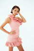 ONE SHOULDER MINI DRESS WITH FLOUNCE DETAIL - Barrus London