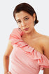 ONE SHOULDER MINI DRESS WITH FLOUNCE DETAIL - Barrus London