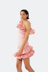 ONE SHOULDER MINI DRESS WITH FLOUNCE DETAIL - Barrus London