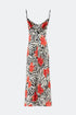 Midi Silk Dress With Spill Collar
