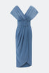 Pleated Thick Waist Belt Detailed Dress