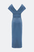 Pleated Thick Waist Belt Detailed Dress