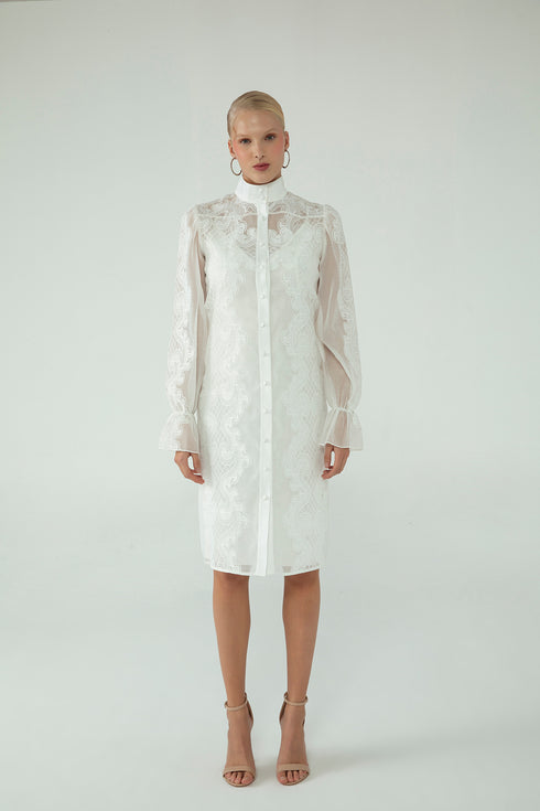 LACE SHIRT DRESS - Barrus London