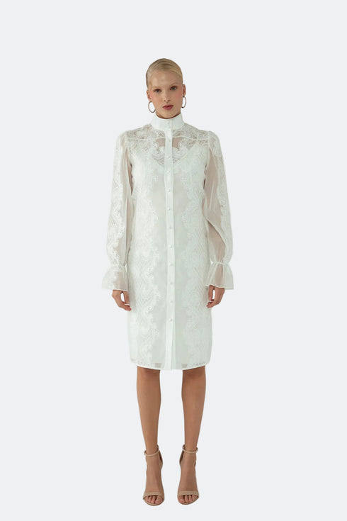 LACE SHIRT DRESS - Barrus London