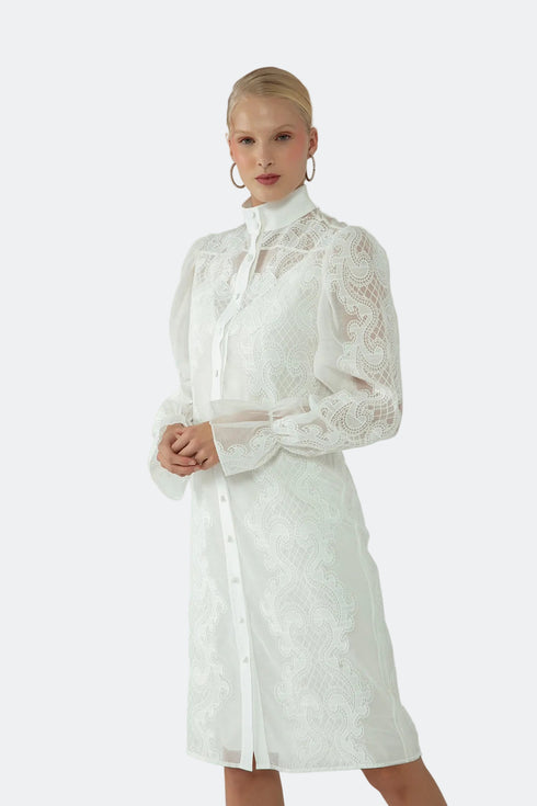LACE SHIRT DRESS - Barrus London