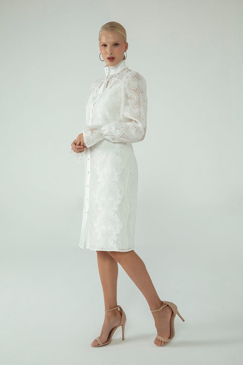 LACE SHIRT DRESS - Barrus London